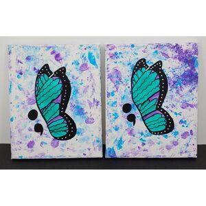 Suicide Awareness Prevention Hand Painted Original Design Acrylic White 8X10